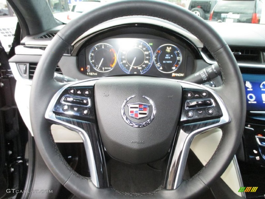 2014 Cadillac XTS Vsport Platinum AWD Platinum Jet Black/Light Wheat Opus Full Leather Steering Wheel Photo #88229406