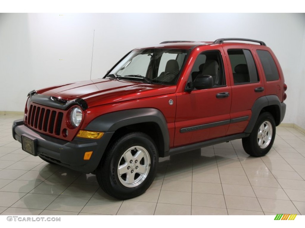 2006 Liberty CRD Sport 4x4 - Inferno Red Pearl / Khaki photo #3