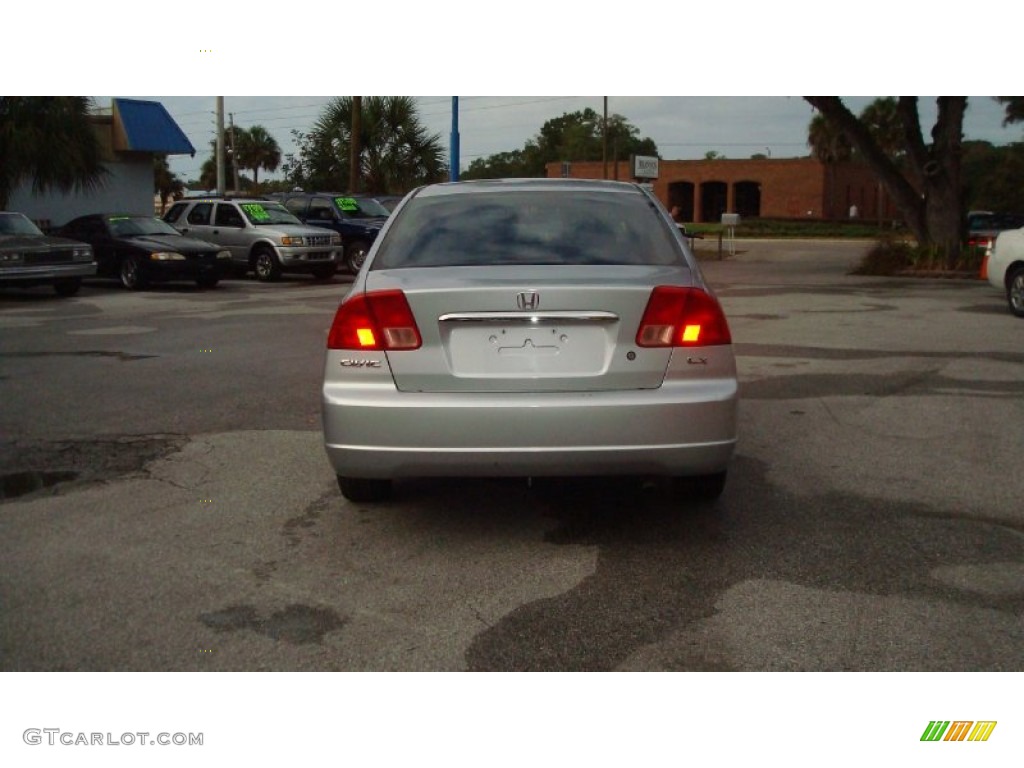 2001 Civic LX Sedan - Satin Silver Metallic / Gray photo #6