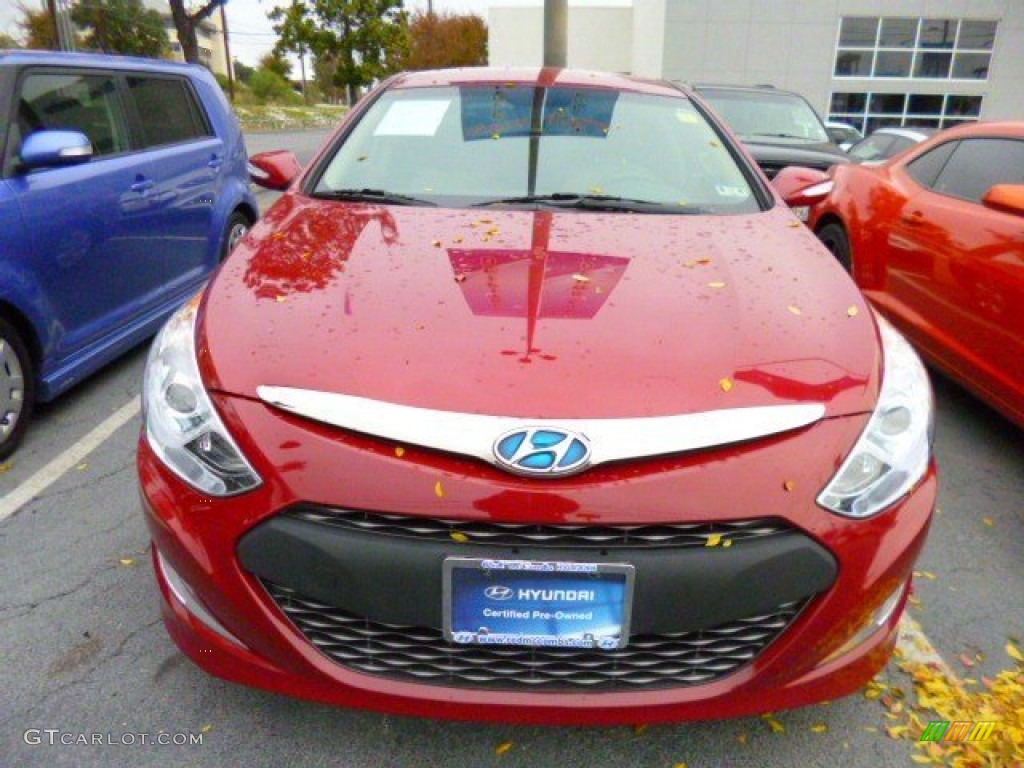 2011 Sonata Hybrid - Venetian Red / Camel photo #2