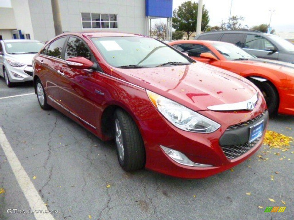 2011 Sonata Hybrid - Venetian Red / Camel photo #3