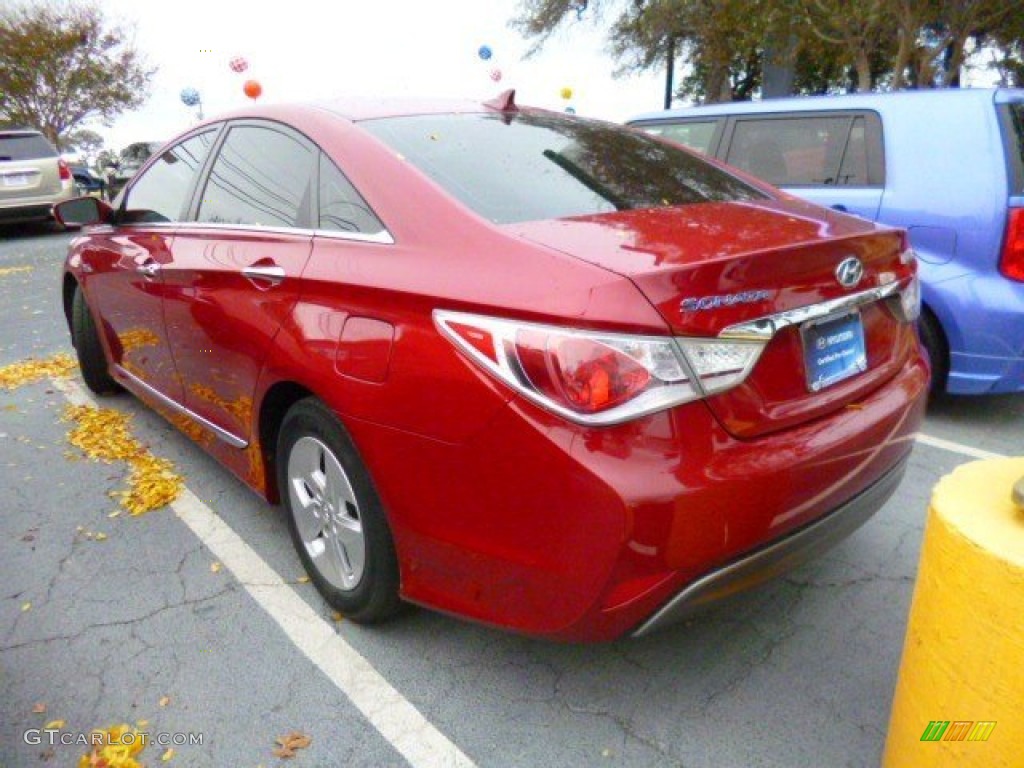 2011 Sonata Hybrid - Venetian Red / Camel photo #5
