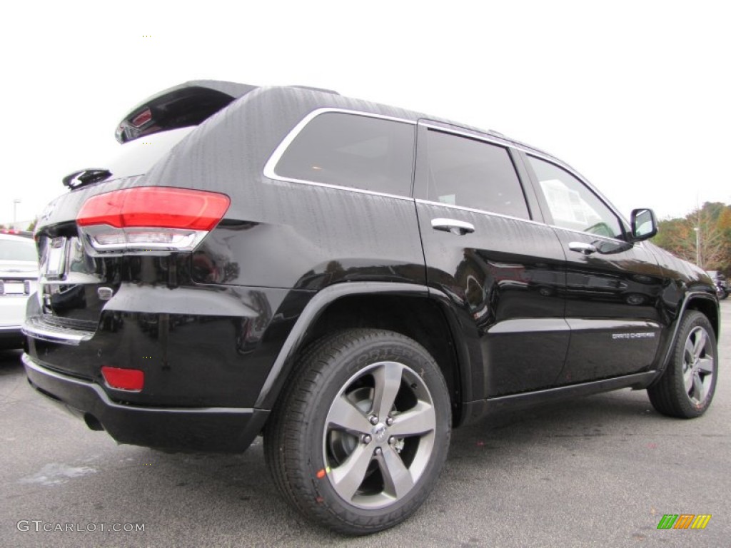 2014 Grand Cherokee Overland - Brilliant Black Crystal Pearl / Overland Nepal Jeep Brown Light Frost photo #3