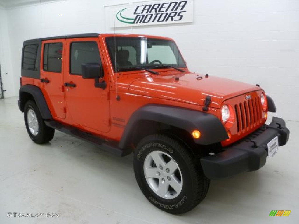 2013 Wrangler Unlimited Sport S 4x4 - Rock Lobster Red / Black photo #13