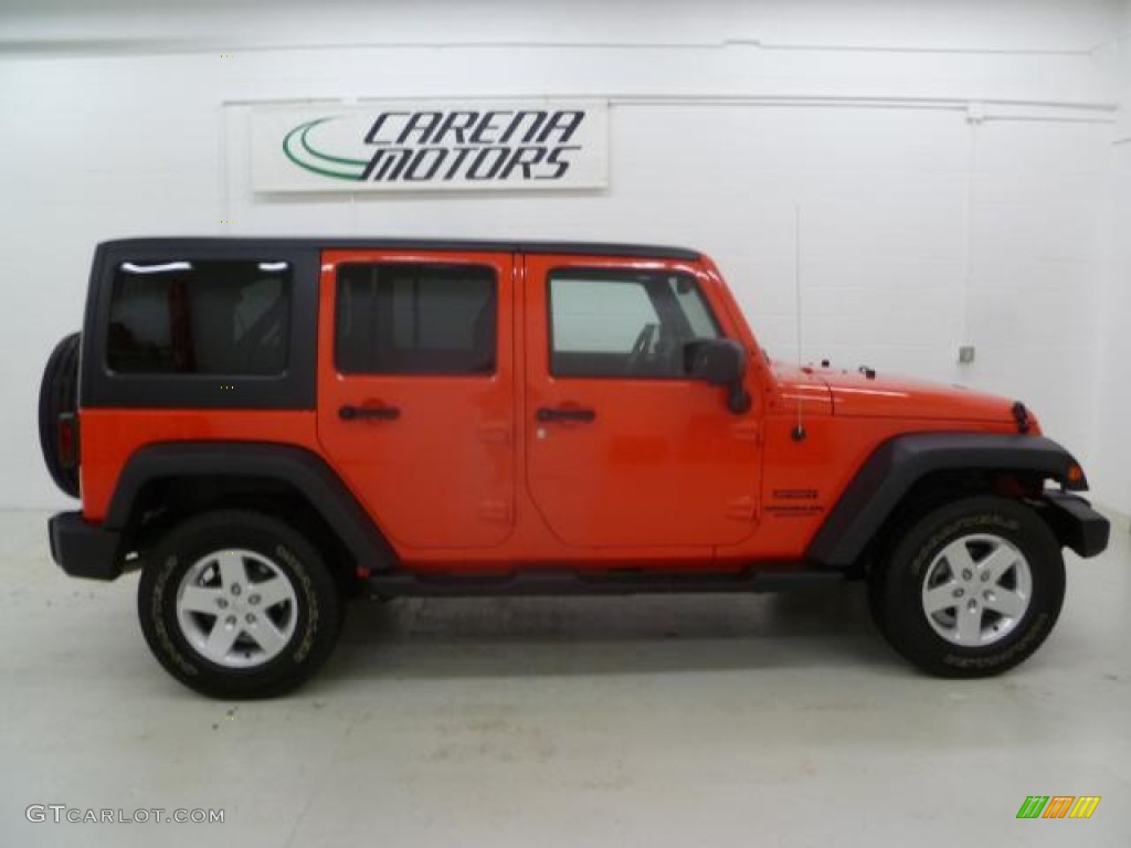 2013 Wrangler Unlimited Sport S 4x4 - Rock Lobster Red / Black photo #33