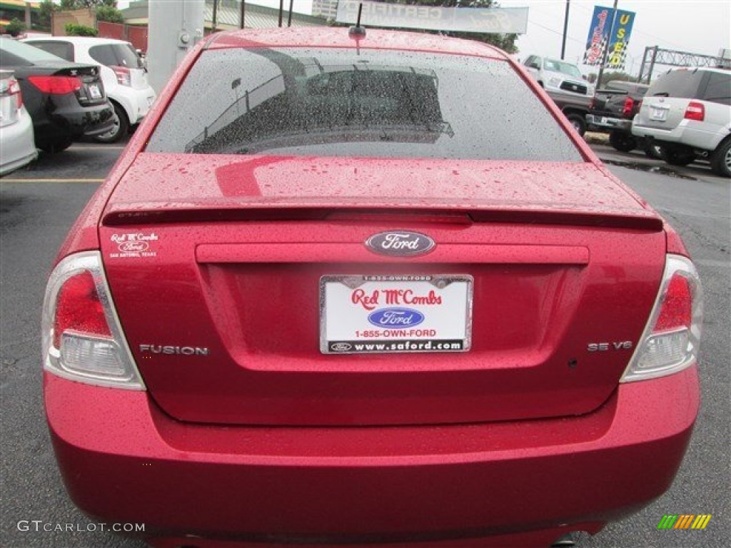 2008 Fusion SE V6 - Redfire Metallic / Charcoal Black/Red photo #5