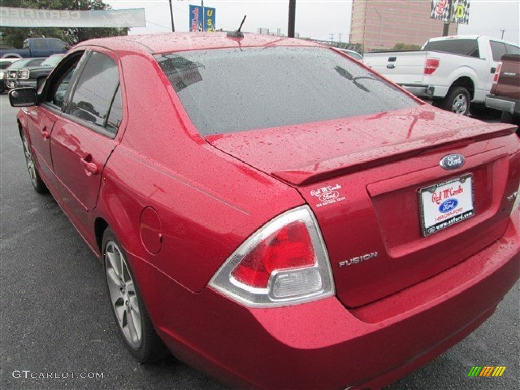 2008 Fusion SE V6 - Redfire Metallic / Charcoal Black/Red photo #8