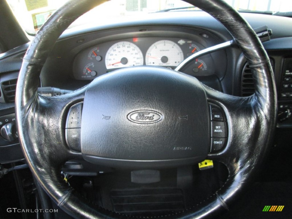 2000 Ford F150 Harley Davidson Extended Cab Dark Graphite Steering Wheel Photo #88243359