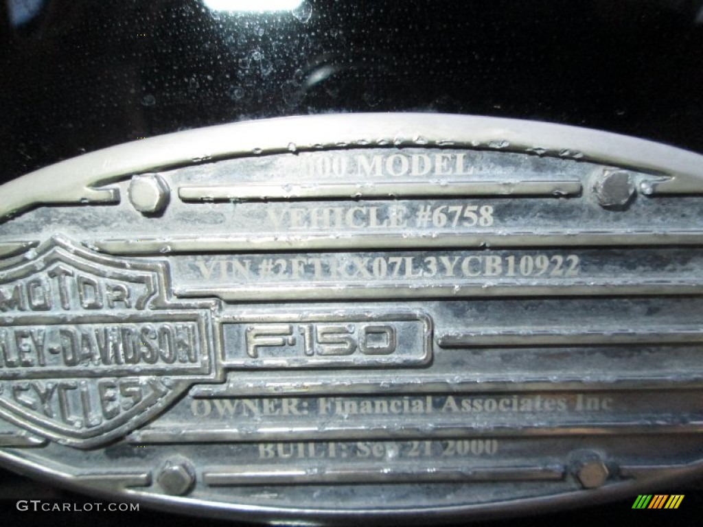 2000 Ford F150 Harley Davidson Extended Cab Info Tag Photos