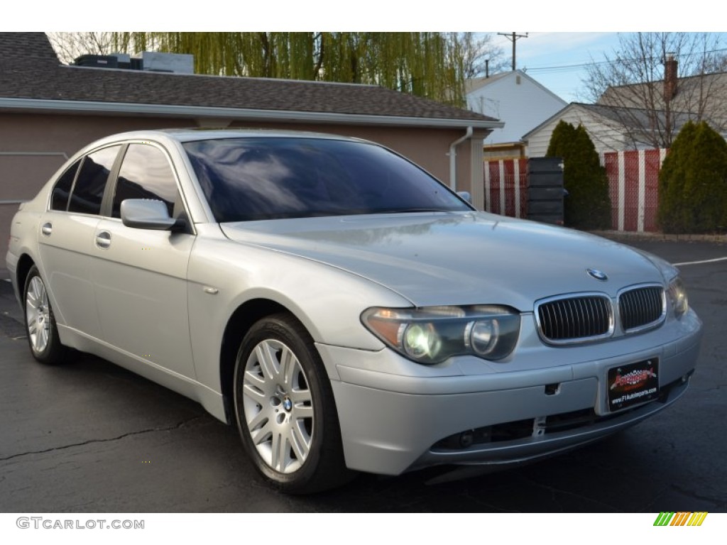 2002 7 Series 745i Sedan - Titanium Silver Metallic / Black photo #2