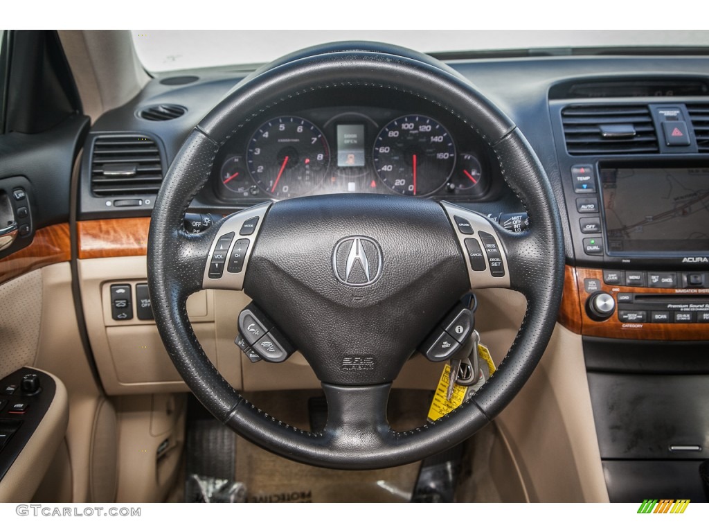 2007 Acura TSX Sedan Parchment Steering Wheel Photo #88245435