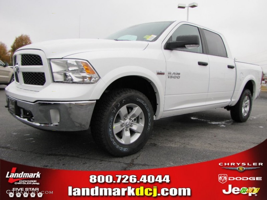 2014 1500 SLT Crew Cab 4x4 - Bright White / Black/Diesel Gray photo #1