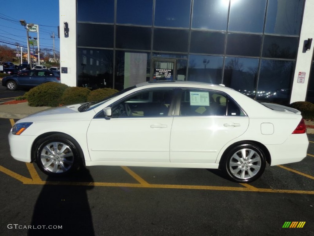 2007 Accord EX-L V6 Sedan - Taffeta White / Ivory photo #8