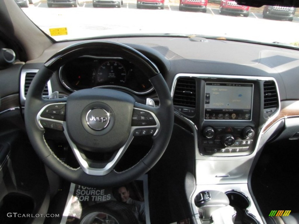 2014 Jeep Grand Cherokee Overland Overland Vesuvio Indigo Blue/Jeep Brown Dashboard Photo #88251403