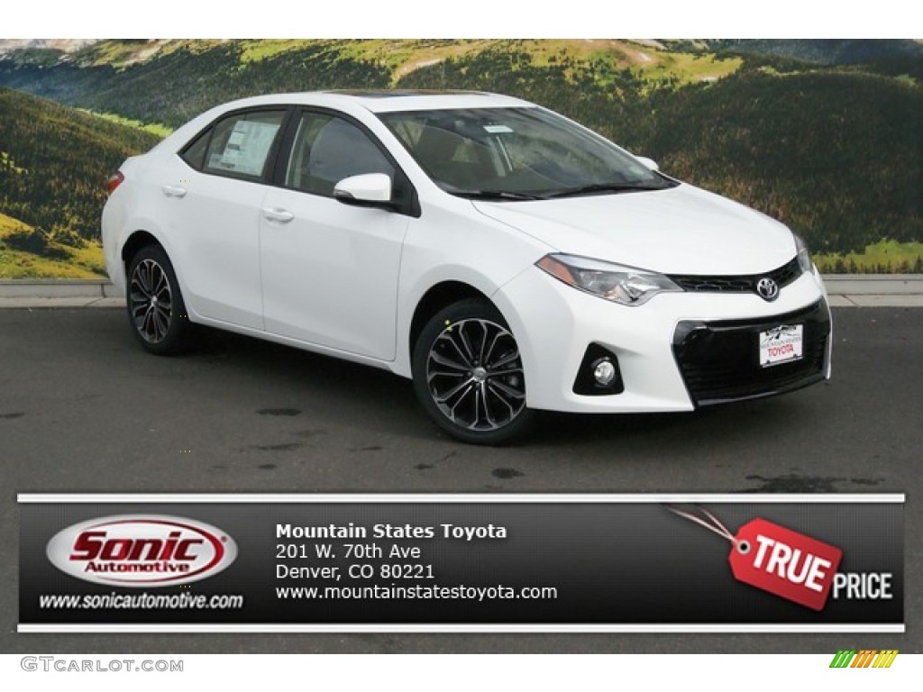 2014 Corolla S - Super White / Steel Blue photo #1