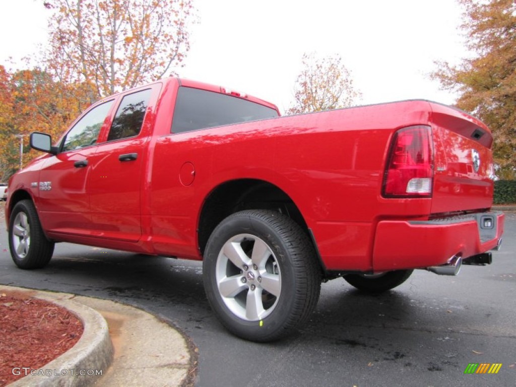 2014 1500 Express Quad Cab 4x4 - Flame Red / Black/Diesel Gray photo #2