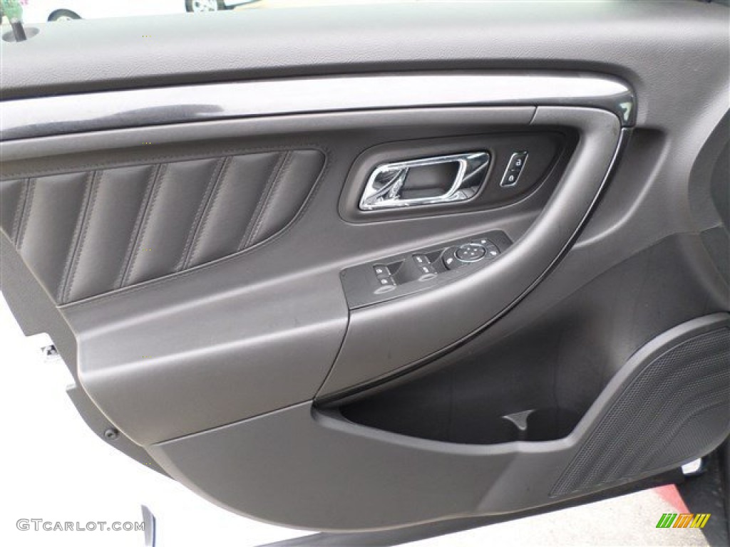 2014 Ford Taurus SHO AWD Charcoal Black Door Panel Photo #88253947