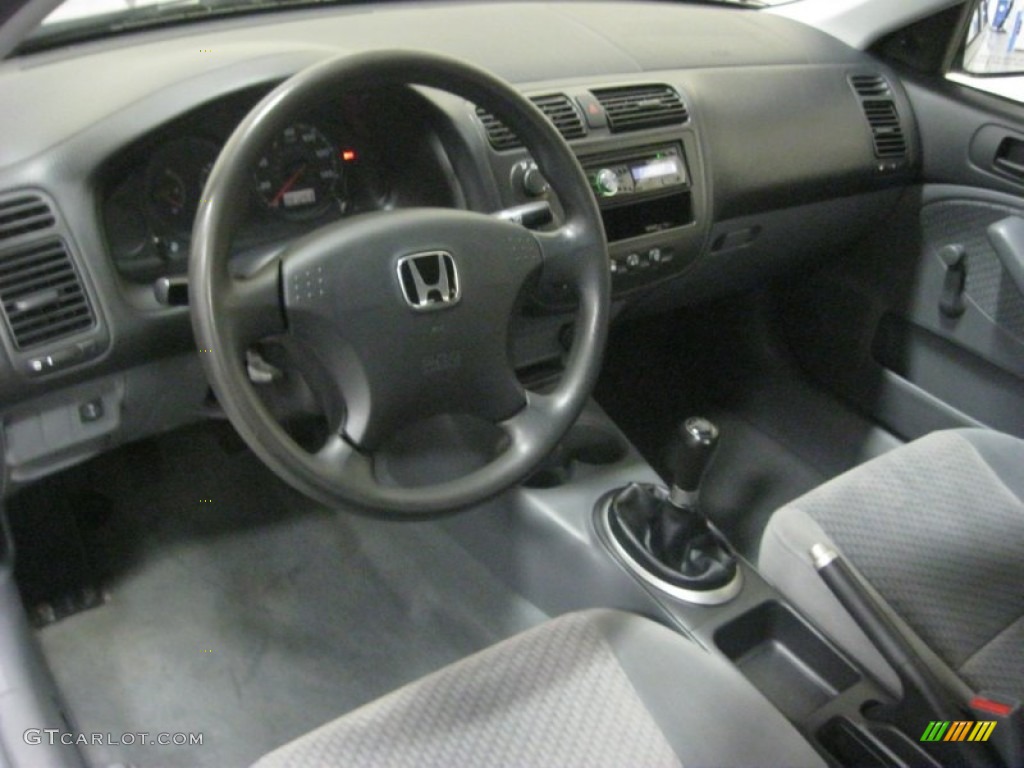 Gray Interior 2003 Honda Civic DX Coupe Photo #88256468