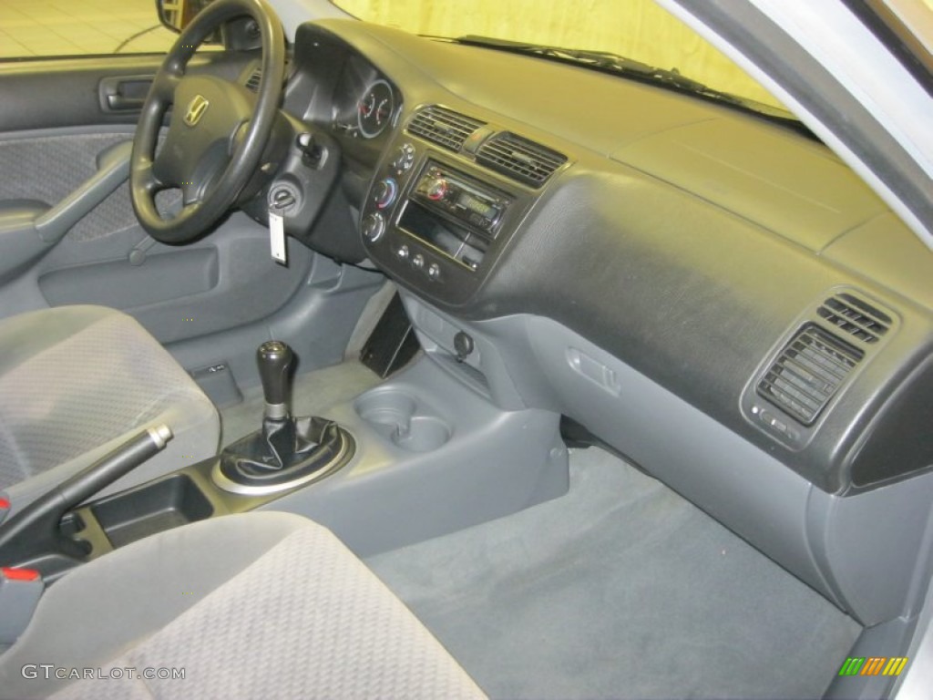 2003 Honda Civic DX Coupe Gray Dashboard Photo #88256786
