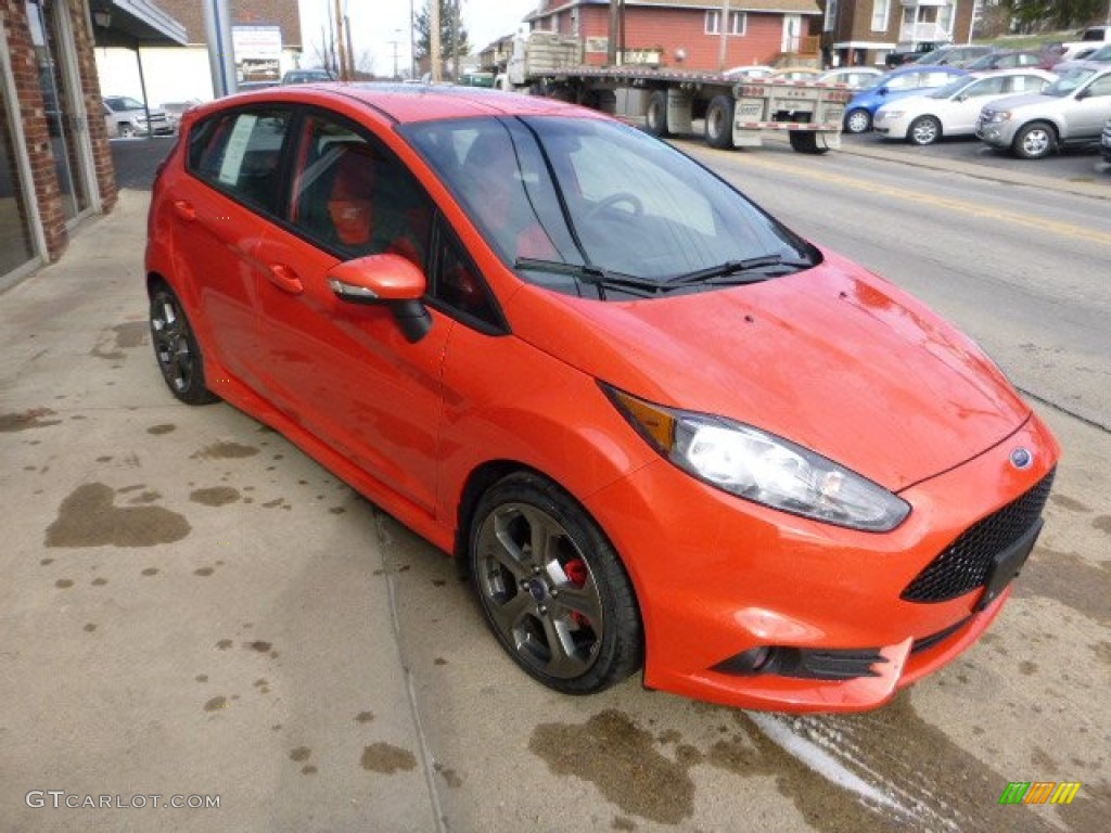 Molten Orange 2014 Ford Fiesta ST Hatchback Exterior Photo #88262423