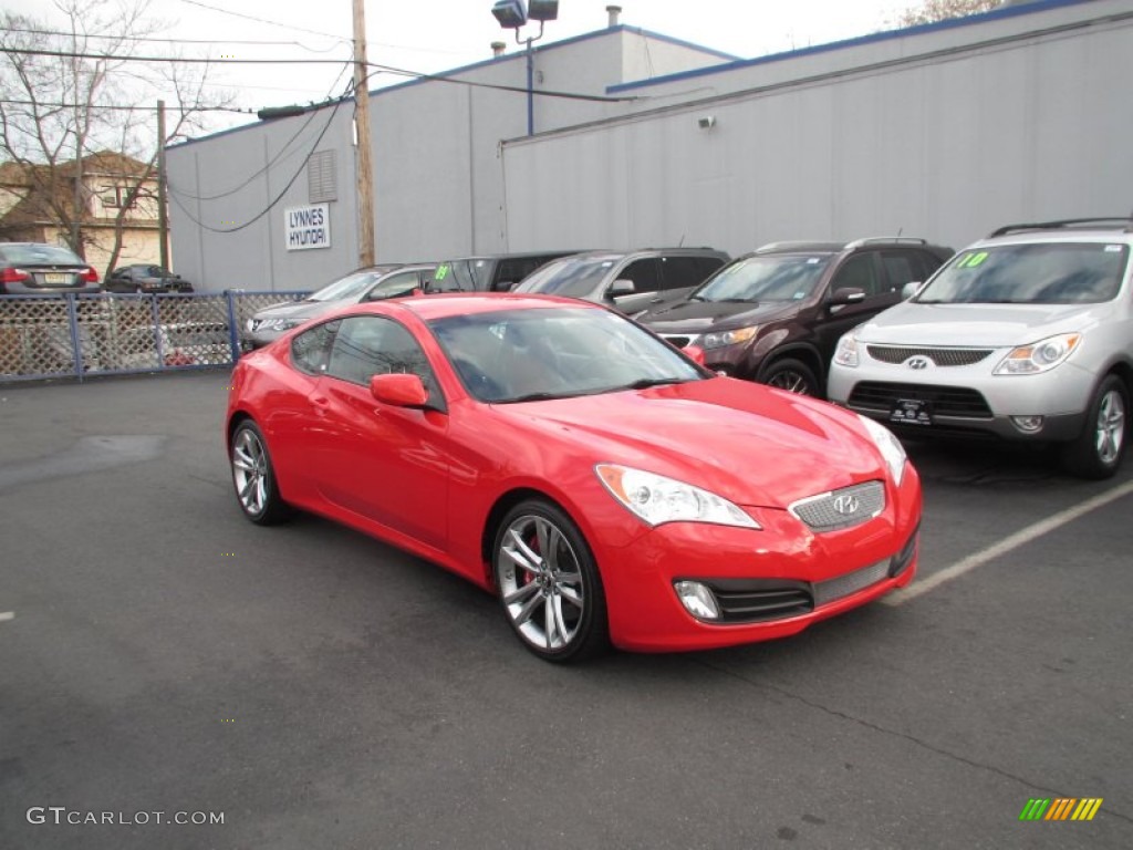 2011 Genesis Coupe 3.8 R Spec - Tsukuba Red / Black Leather/Red Cloth photo #1