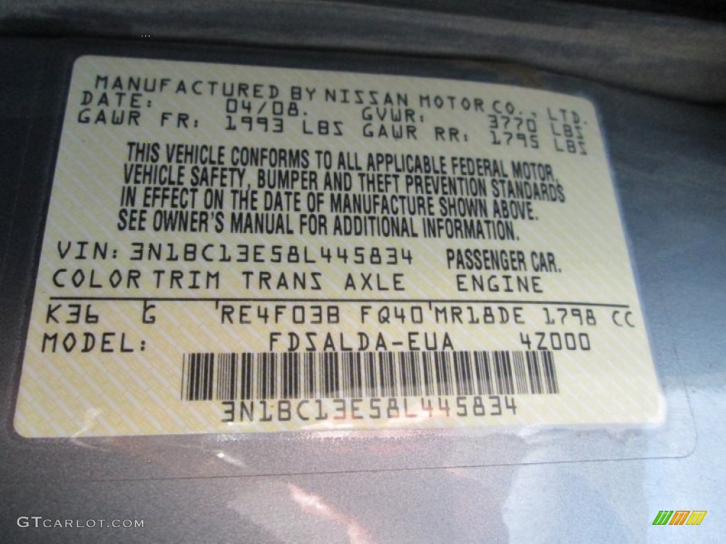 2008 Versa 1.8 S Hatchback - Magnetic Gray / Charcoal photo #27