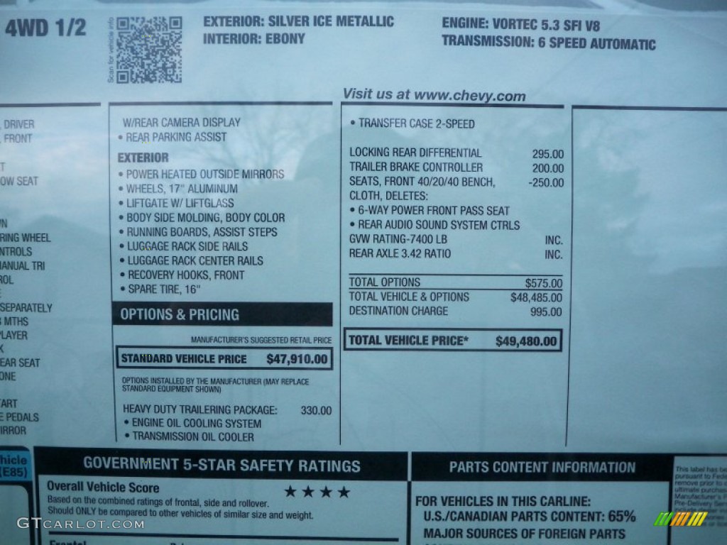 2014 Chevrolet Suburban LS 4x4 Window Sticker Photo #88267697
