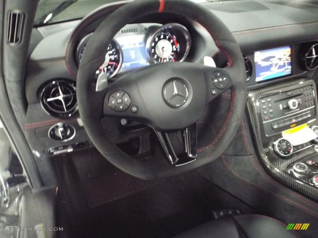 2014 Mercedes-Benz SLS AMG GT Coupe Black Series designo Black Steering Wheel Photo #88269317