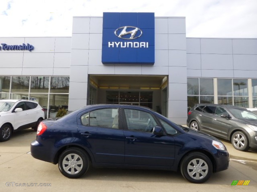2008 SX4 Sedan - Deep Sea Blue Metallic / Beige photo #1