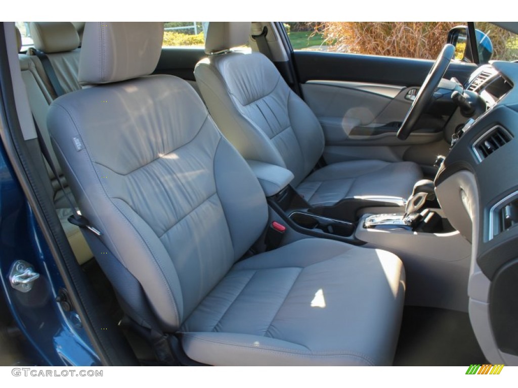 2013 Civic EX-L Sedan - Dyno Blue Pearl / Gray photo #10