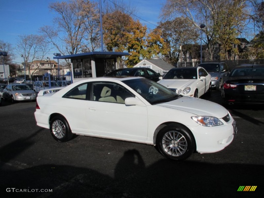 2005 Civic EX Coupe - Taffeta White / Ivory photo #1