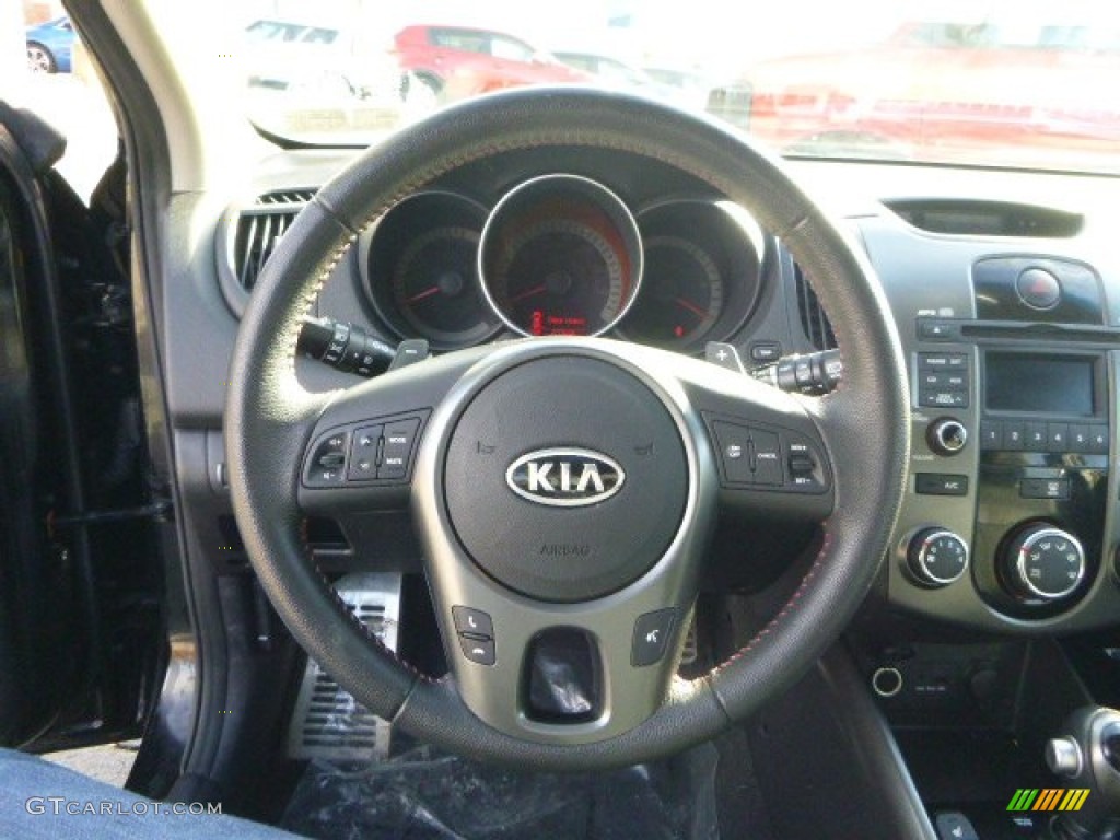 2011 Kia Forte SX Black Steering Wheel Photo #88274093
