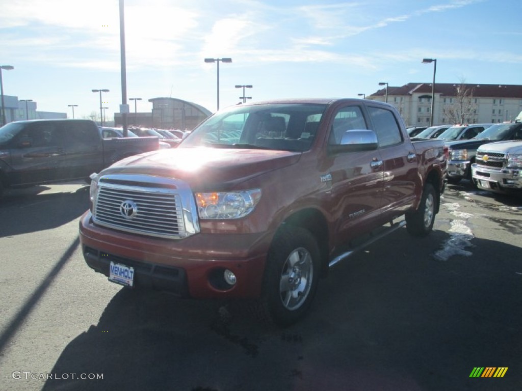 2011 Tundra Limited CrewMax 4x4 - Barcelona Red Metallic / Graphite Gray photo #2