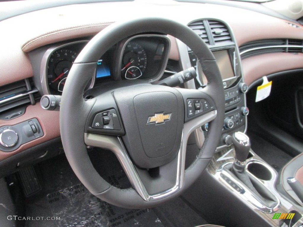 2014 Chevrolet Malibu LTZ Cocoa/Light Neutral Steering Wheel Photo #88282385