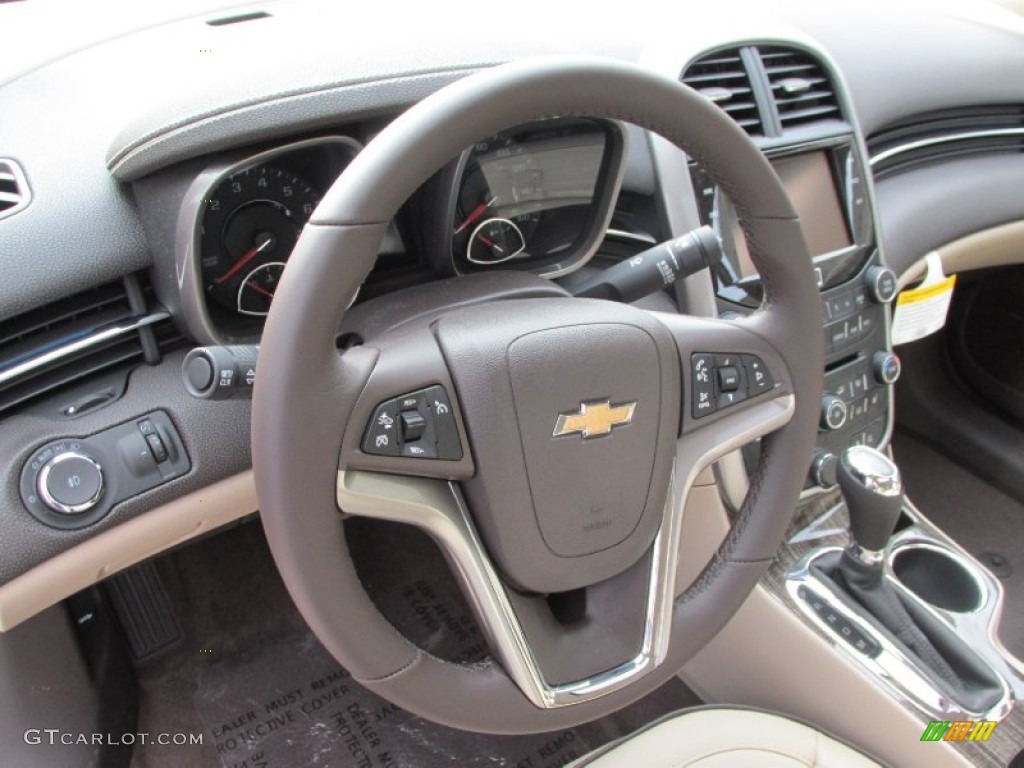 2014 Chevrolet Malibu LTZ Cocoa/Light Neutral Steering Wheel Photo #88283129