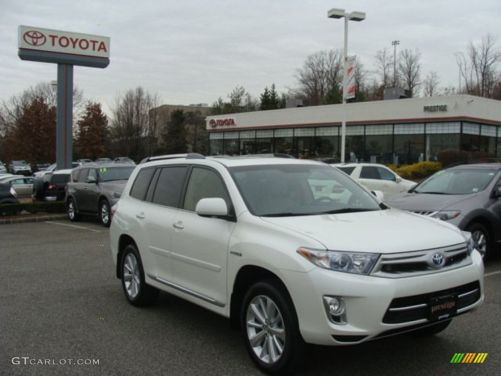 2013 Highlander Hybrid Limited 4WD - Blizzard White Pearl / Sand Beige photo #1