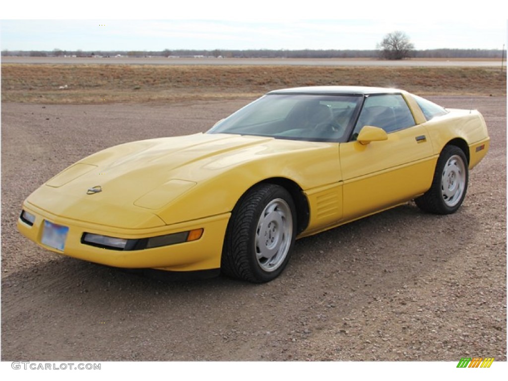 1991 Corvette Coupe - Yellow / Saddle photo #1