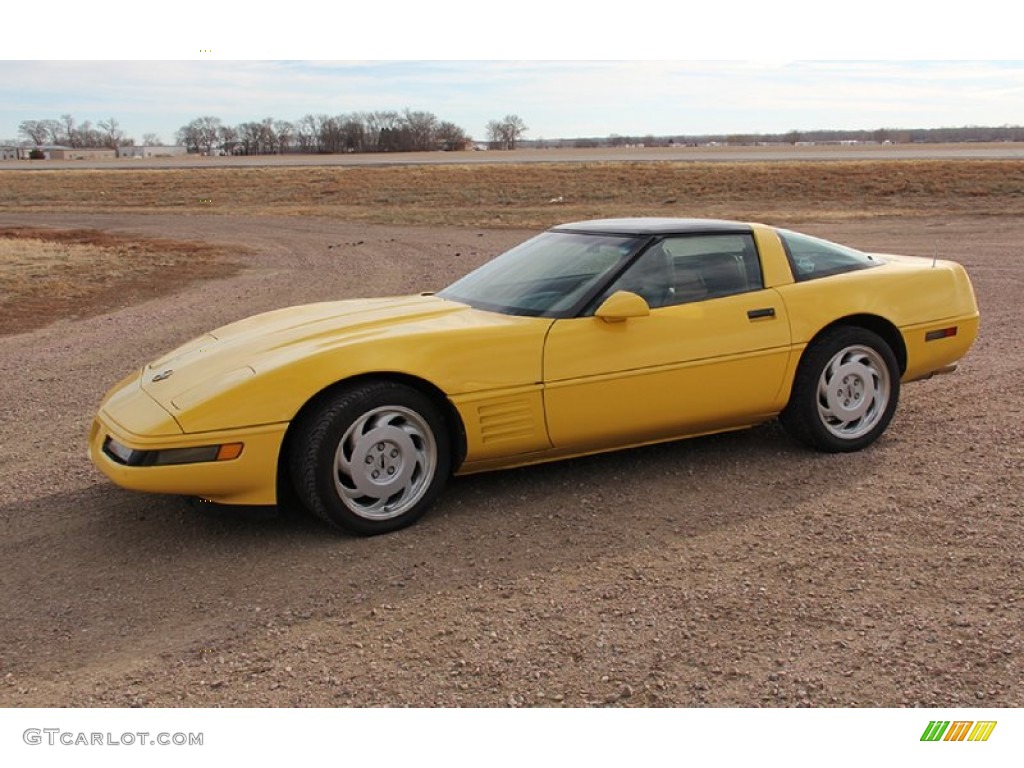 1991 Corvette Coupe - Yellow / Saddle photo #2