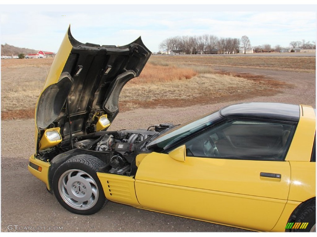 1991 Corvette Coupe - Yellow / Saddle photo #7