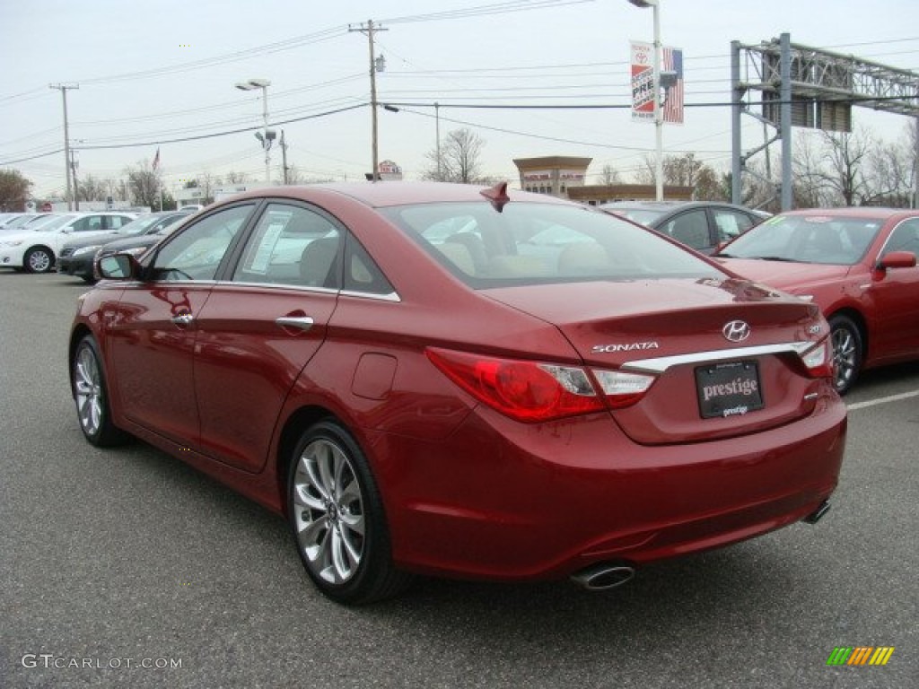 2011 Sonata Limited 2.0T - Venetian Red / Camel photo #4