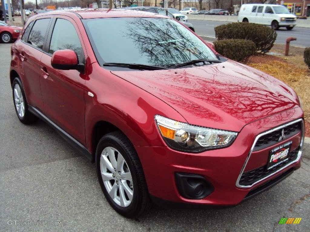2013 Outlander Sport ES 4WD - Rally Red Metallic / Black photo #1