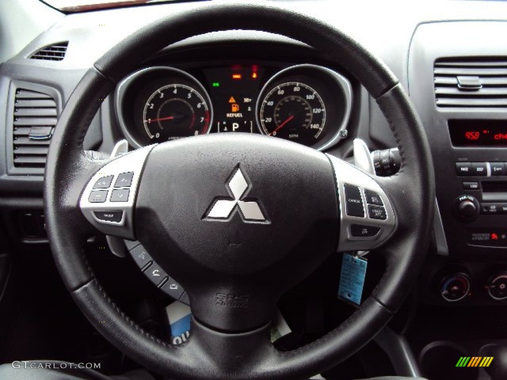 2013 Mitsubishi Outlander Sport ES 4WD Black Steering Wheel Photo #88286406