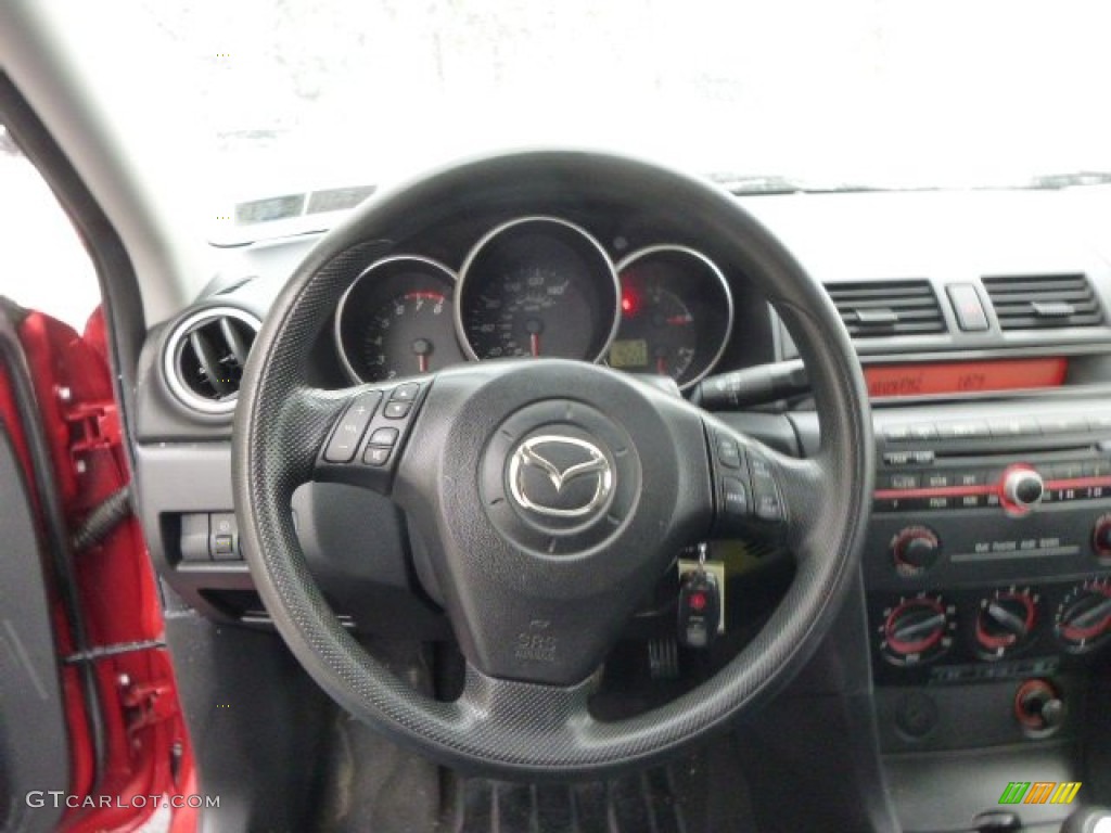 2004 Mazda MAZDA3 i Sedan Black Steering Wheel Photo #88287129