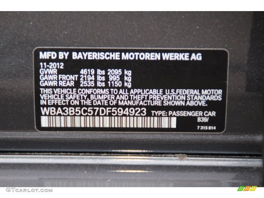 2013 3 Series 328i xDrive Sedan - Mineral Grey Metallic / Black photo #33