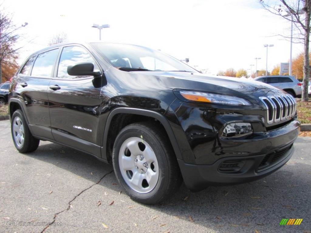2014 Cherokee Sport - Brilliant Black Crystal Pearl / Iceland - Black/Iceland Gray photo #4