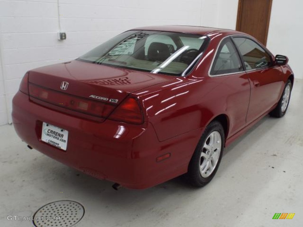 2002 Accord EX V6 Coupe - Firepepper Red Pearl / Ivory photo #10