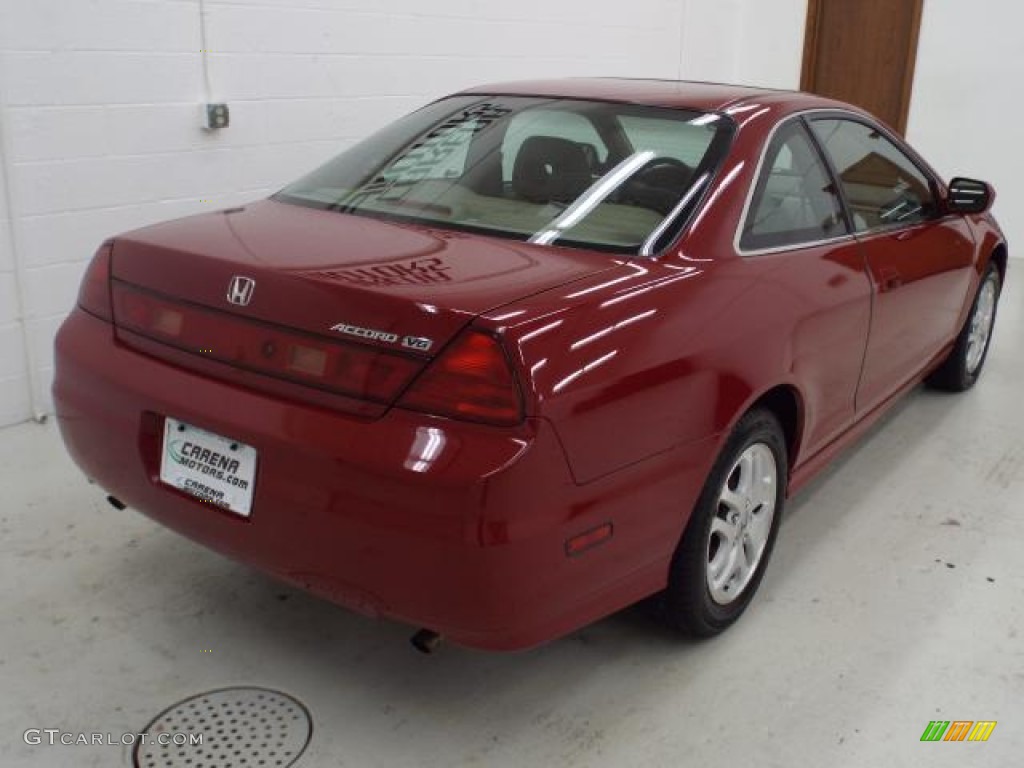 2002 Accord EX V6 Coupe - Firepepper Red Pearl / Ivory photo #11