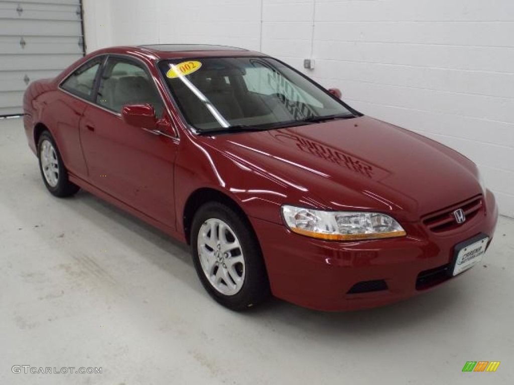 2002 Accord EX V6 Coupe - Firepepper Red Pearl / Ivory photo #12