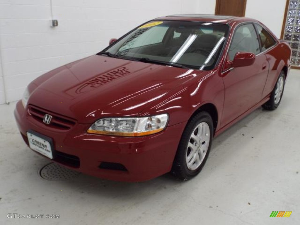 2002 Accord EX V6 Coupe - Firepepper Red Pearl / Ivory photo #14