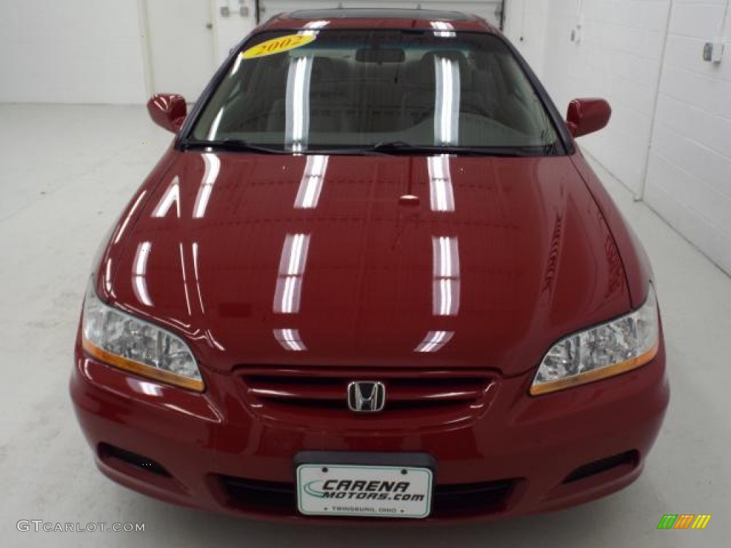 2002 Accord EX V6 Coupe - Firepepper Red Pearl / Ivory photo #16